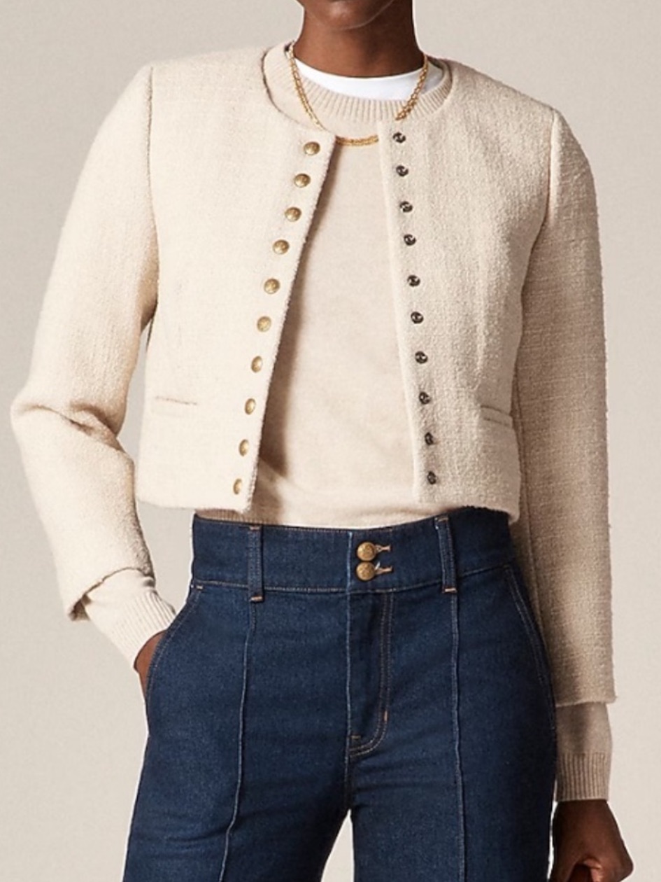 J.Crew Bridgette Lady Cropped Jacket Ivory